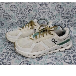 On Running Cloudrunner Womens 11 White Green Gold Sneakers 3WE10132404